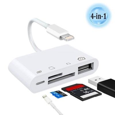 4 In 1 Camera Connection Kit SD TF Card Reader for Phone, USB OTG Camera Adapter with Power Port,Hubs Keyboards MIDI Adapter