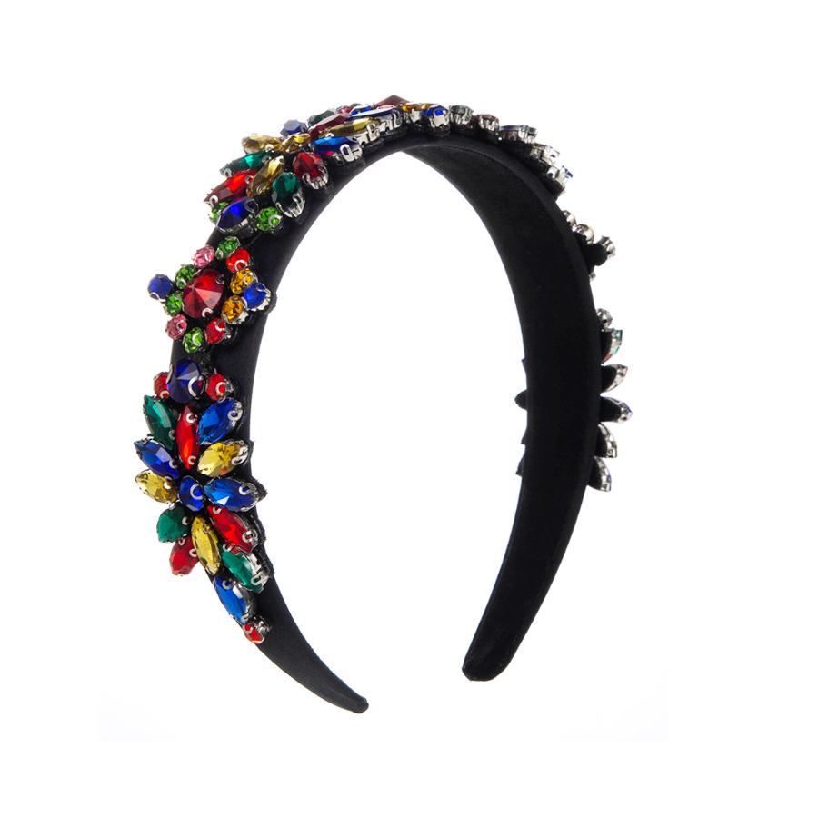 

Европейский и американский стиль, красочная геометрическая женская повязка на голову со стразами - Полностью усыпана бриллиантами, Неправильная форма, Трендовая, Супер блестящая, Преувеличенный дизайн чёрный