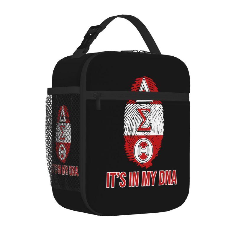 Custom Delta Sigma Theta Sorority Gift Lunch Bag for Women Reusable Oxford Bento Bag Portable Thermal Lunch Box for Work Picnic