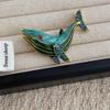 Vintage Women Men Exquisite Crystal Enamel Whale Brooches Badges Unisex Clothing Coat Sea Animal Pins