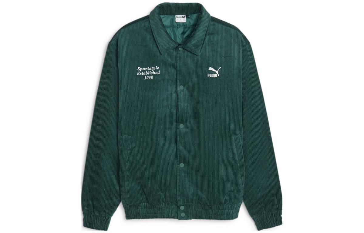 Куртки PUMA Мужские Зеленые Лацканы Умеренные Другое 625211-43 XL