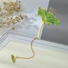 1PC Exquisite Lotus Leaf Vein Metal Bookmark Chinese Style Creative Bookmarks Tassel Pendant Student Gift School Stationery
