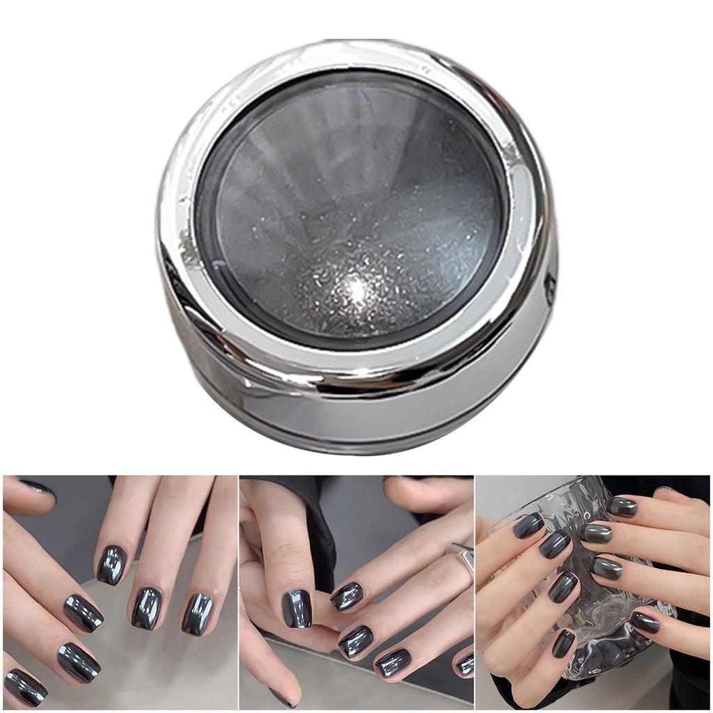 Polvere per Unghie Nera Effetto Specchio Aurora Lunga Durata Resistente ai Graffi Manicure Fai-da-te Glitter per Eventi Notturni