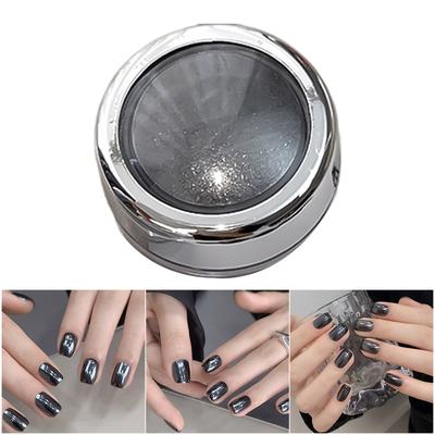 Aurora Mirror Effect Black Nail Powder Long Lasting Scratch Resistant DIY Manicure Glitter For Night Events