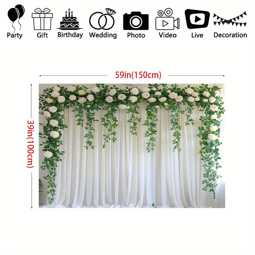 Elegant white sheer background screen with  perfect visuals  for weddings, parties, and birthdays 100X150cm