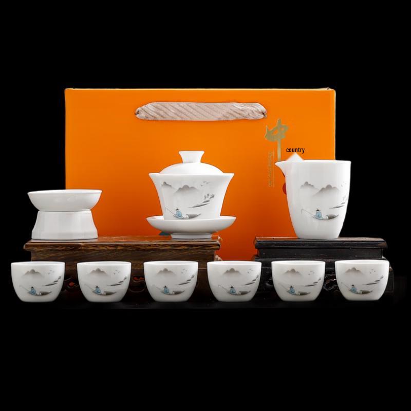 Ink Wash Ceramic Kung Fu Tea Set