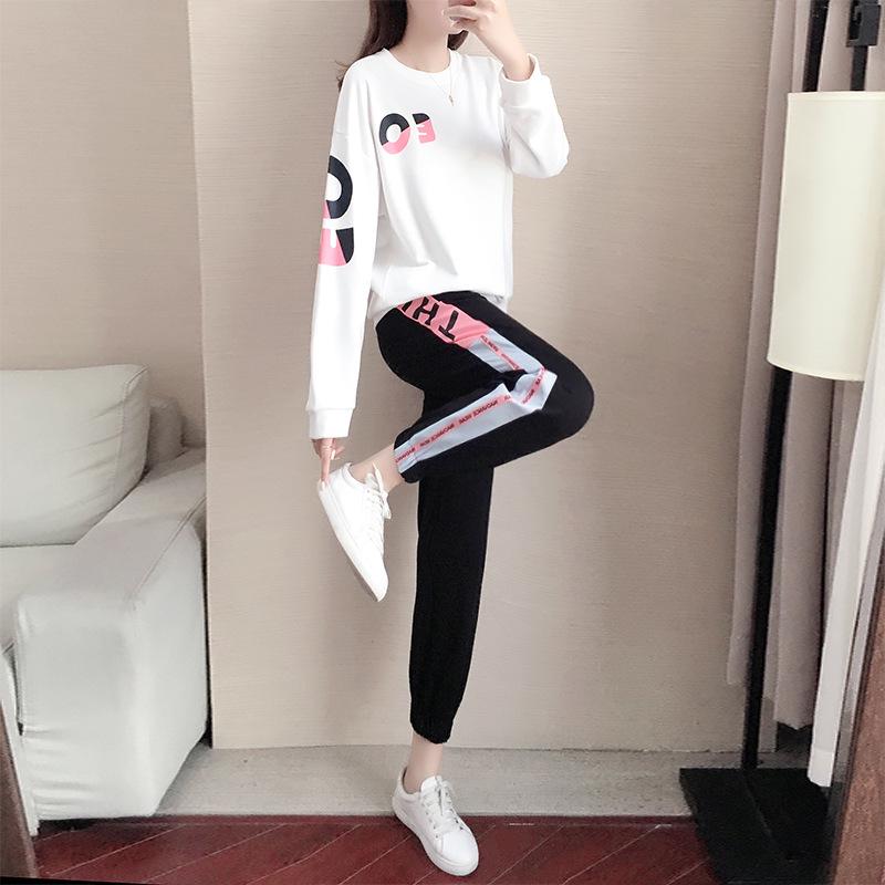 Pink Women s Plus Size Hoodie Two-Piece Set – Loose Fit, Long Sleeve, Autumn/Winter Casual Sportswear. M