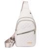 Diamond Quilted Nylon Chest Bag, Multi Zipper Pockets Adjustable Wide Strap Women Crossbody Fanny Pack For Sports Travel Daily Use