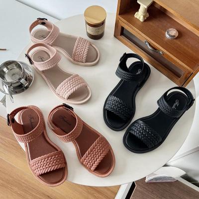 Women's Roman Style Flat Sandals - Non-Slip, Buckle, Perfect for Beach and Holidays.