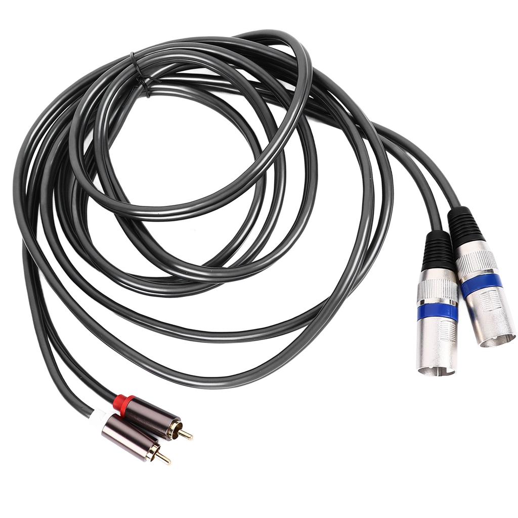 2 RCA to 2 XLR Cable Male Flexible PVC for Home Theater Audio Device Connection 3meter