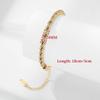 Fashion Men Women Waterproof Stainless Steel PVD18K Gold Twisted Chain Bracelet Twisted Hemp Rope Chain Bracelet