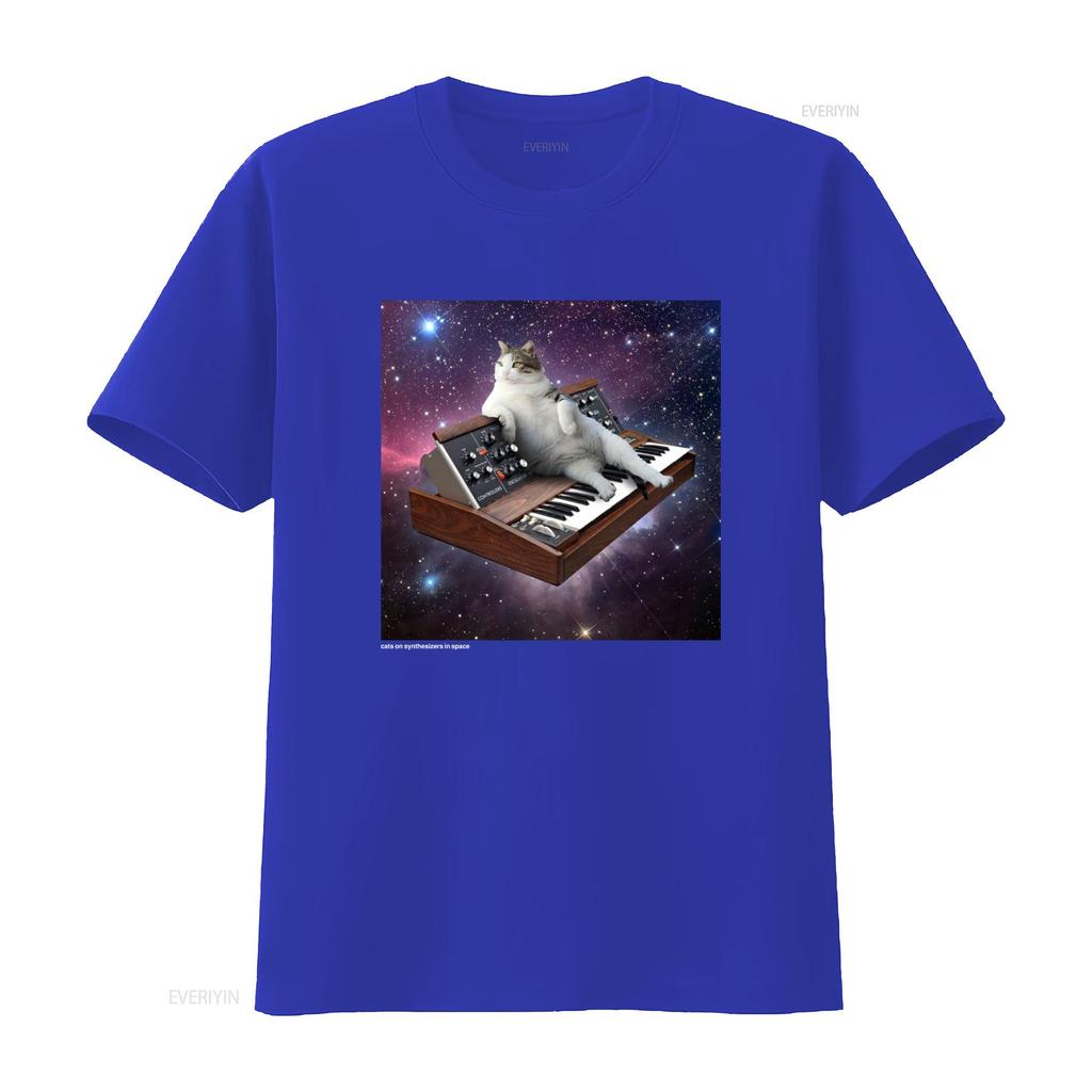 Cool Cats On Synthesizers In Space Minimoog T Shirt For  Vintage Washed Stylish Slightly Stretched Unisex Designer Clothes