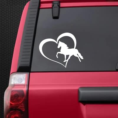 JT02# Unique Horse and Heart Car Stickers Waterproof Vinyl Decal Car Accessories Decor