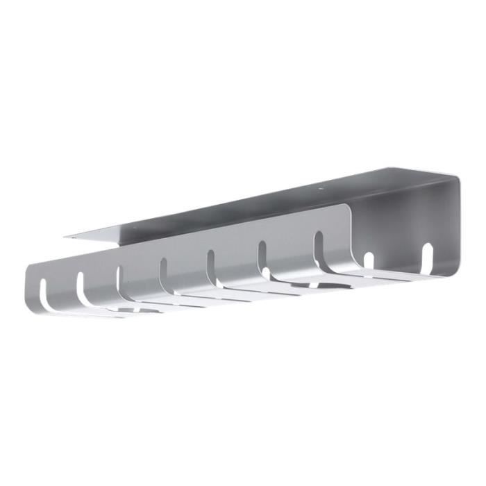 Guide pour câbles - secomp - argenté(e) - pack de 2 - montable sous bureau - aluminium
