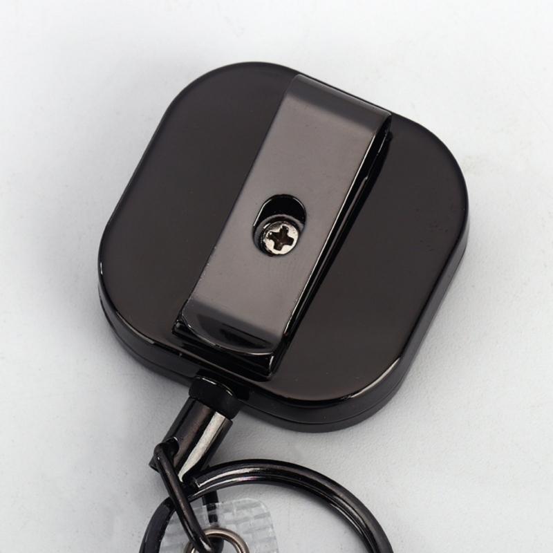 Stylish High Strength Carabiner Keychain Heavy Duty Retractable Badge Holder With Steel Cable Suitable For Outdoor Use
