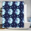 Watercolor Moon Stars Shower Curtain Elegant Blue Pattern for Bathroom Decorations Perfect Gift Idea