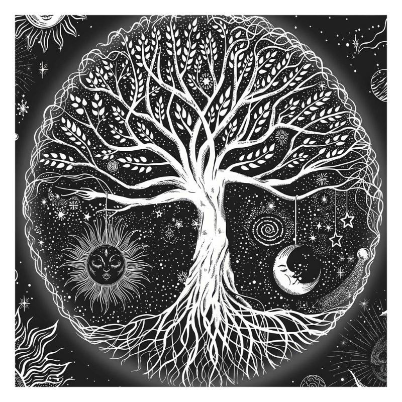 Altar Cloth Tarot Cards Table Napkins Witchcraft Supplies Black Silver Tablecloth Square Alter Spiritual Table Cover 50x50cm