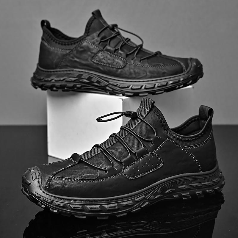 Fashion Leather Shoes Man Casual Loafers Luxury Design Slip On Male Dress Shoes Leisure Style Big Size Outdoor Wear-resistant Sole