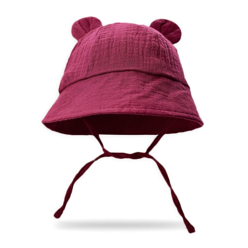 Korean Baby Bear Ear Hat Solid Color Boys Girls Sunhat Cute Baby Bucket Hat  Toddler