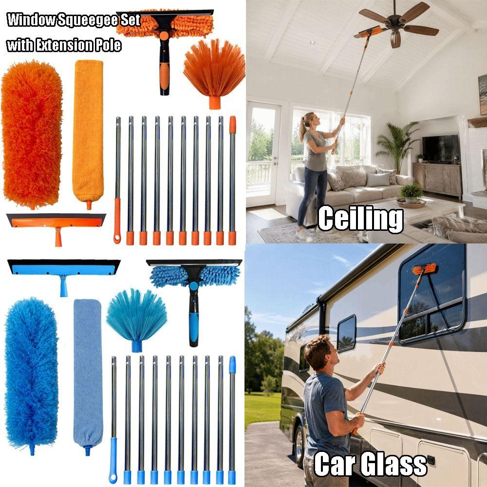 11 Style Combinations Dust Brush Set Window Washing Kit High-rise Homes, Ceilings, Corner Cobwebs,