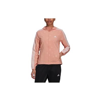 Gemusterte Jacke mit Streifen-Vollprint und Reißverschluss für Damen, Pink HB5095