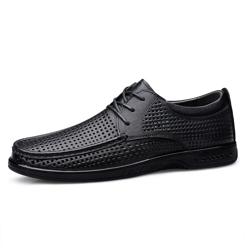 Fashion Genuine Leather Men Dress Shoes Luxury Brand Oxfords Brogue Shoes High Quality Lace Up Mens Casual Shoes Breath Walking Footwear