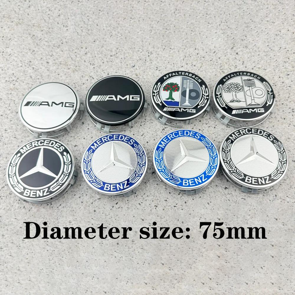 4 Pezzi Per Mercedes Benz AMG C207 C218 A207 C117 CLA CLS Classe E W212 S212 X166 W176 W205 75mm Tappo Coprimozzo Logo Centrale Ruota Auto