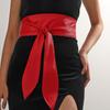 Fashion Wide Corset Waist Belt Elegant Soft Knotted Waistband PU Leather Bow Waist Bands For Women Lady Girl Bridal