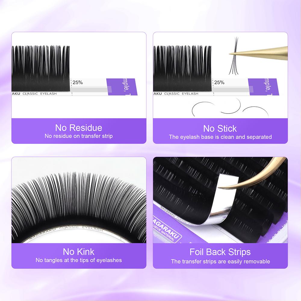 Individual Eyelash Extension Bottom Eyelash NAGARAKU 5mm 6mm Classical Individual Eyelash Extension Soft Natural
