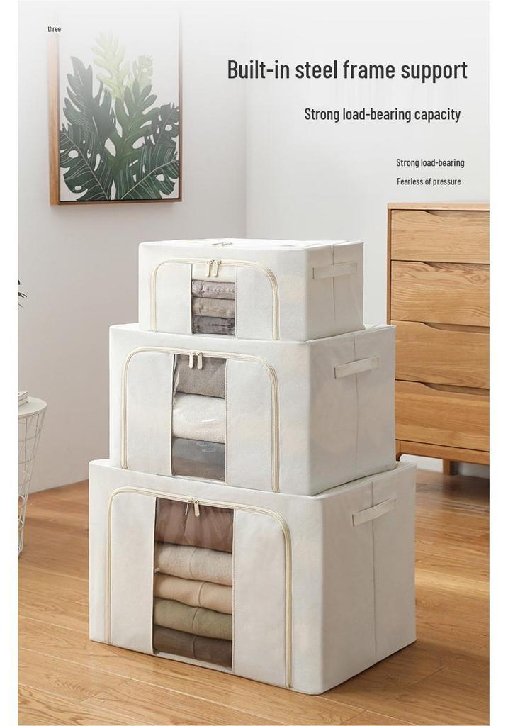 Large Fabric Canvas Folding Storage Bin for Clothes and Wardrobe Organization