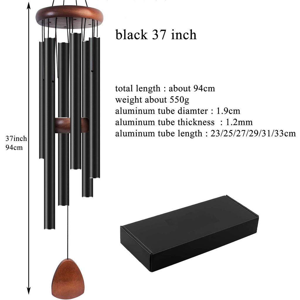 Metal Windchime Aluminum Windbell Wind Chimes 6 Tubes Chimes Home Decoration Craft Outdoor Garden Patio Notes Zen Meditation