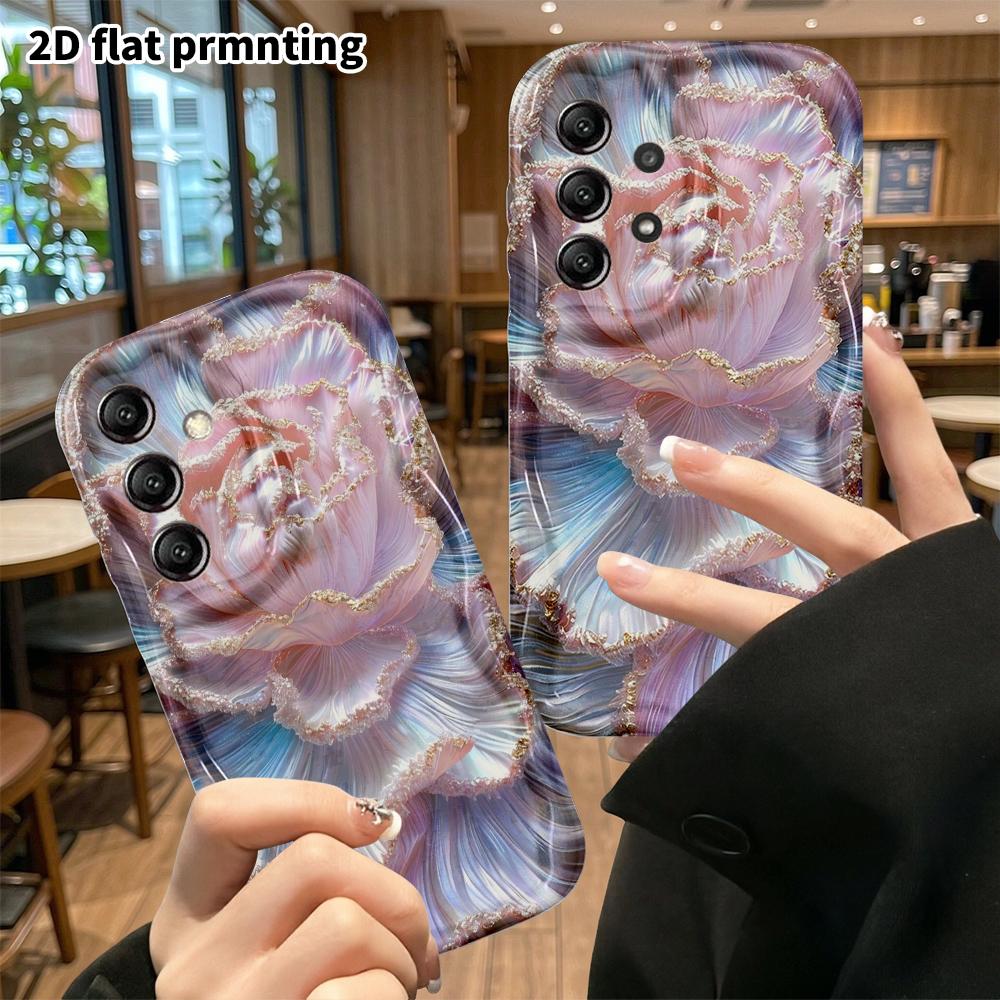 Phone Case: 2D flat, suitable for Samsung Galaxy A34 A35 M05 M06 S20 S22 S21 FE Plus 5G protective cases, iridescent rose, perfect holiday gift for Ch