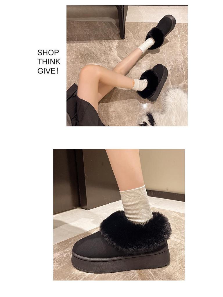 Damen 2024 Samtgefütterte Schneestiefel - Rutschfeste, Dicksohlige Pelzstiefel für den Winter