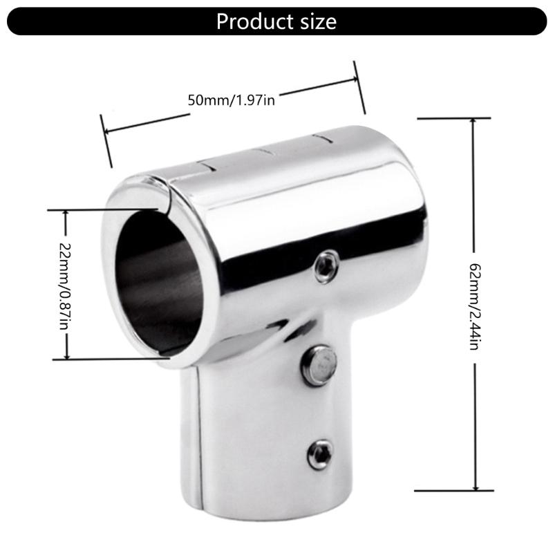 Marine Handrail T Fitting Steel 90 Degree Connector Steel Handrail Tees Joint Boating Accessory 90 Degree Tube Connector