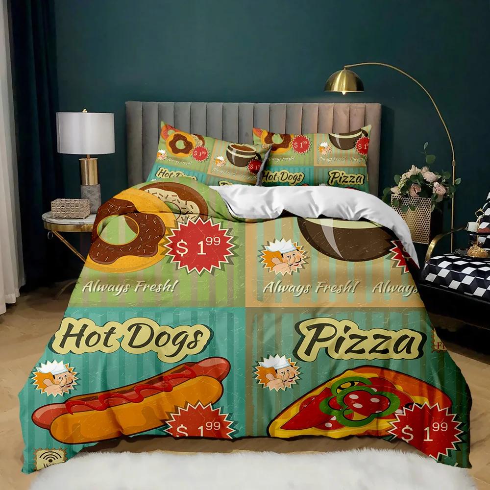 Doughnut Duvet Cover Colorful Tie Dye Qulit Cover For Kids Gift Girly Cute Sweet Multicolor Dessert Food Polyester Bedding Set