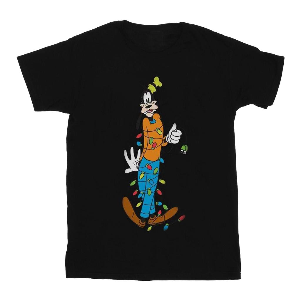 Disney Mens Goofy Christmas Lights T-Shirt