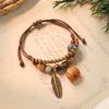 Hand woven ceramic plant acorn bracelet natural fruit hand rope retro literary bracelet women