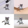 Whimsical Cartoon Animal Brooch With Charming Mouse Illustration Perfect For Stylish Outfits
