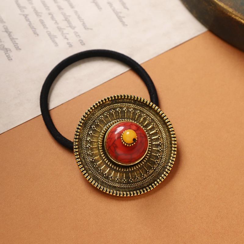 Tibetan Head Flower Hair Rope Women's Tibetan Headgear Xizang Tibetan Clothing Dance Photo Hair Accessories Tibetan Head Rope Top Accessories