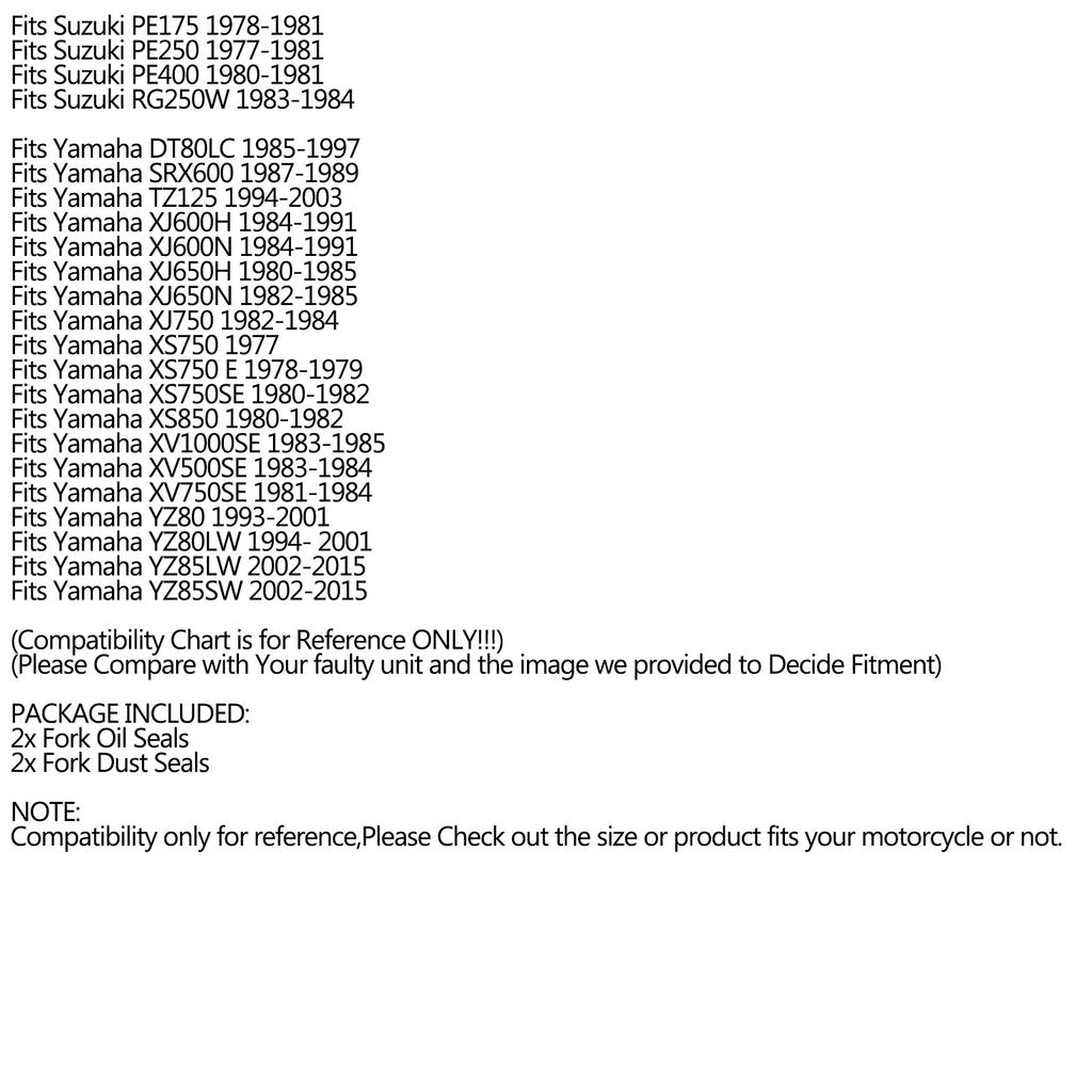Fork Seal and Dust Kit for Kawasaki KX80 KX85A/B Z650F Z750E Z750GP Z750H 80-15