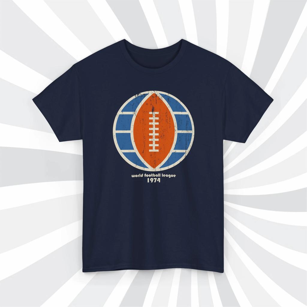 World Football League 1974 WFL Football Grunge Logo T shirt