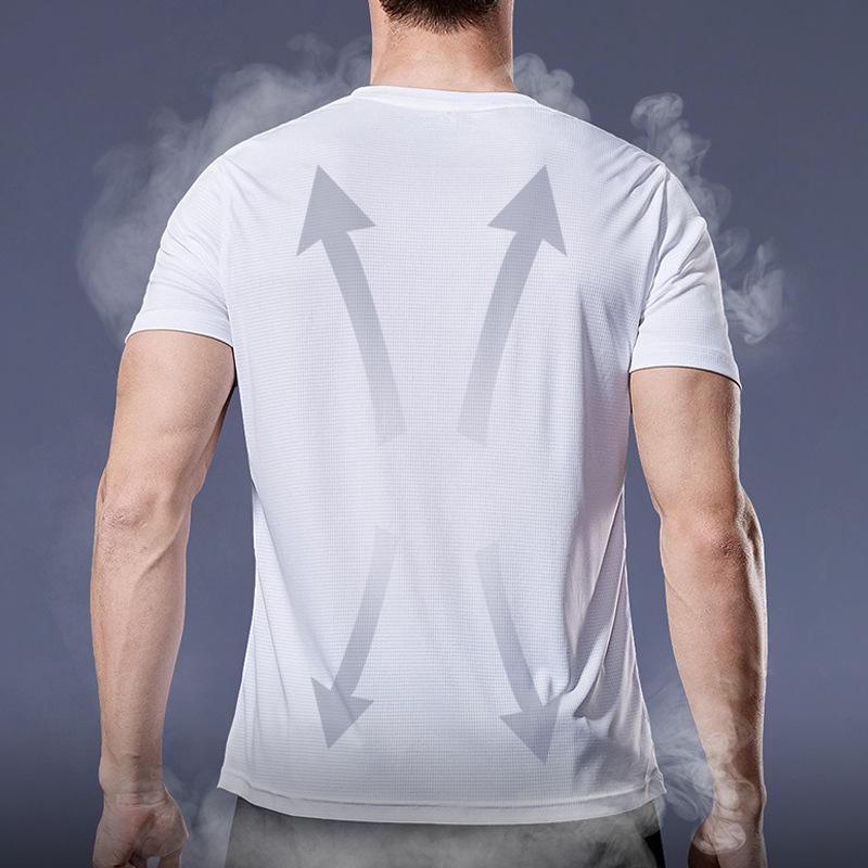 Men's Plus Size Ice Silk Quick-Dry Sports T-Shirt - Breathable Casual Short Sleeve
