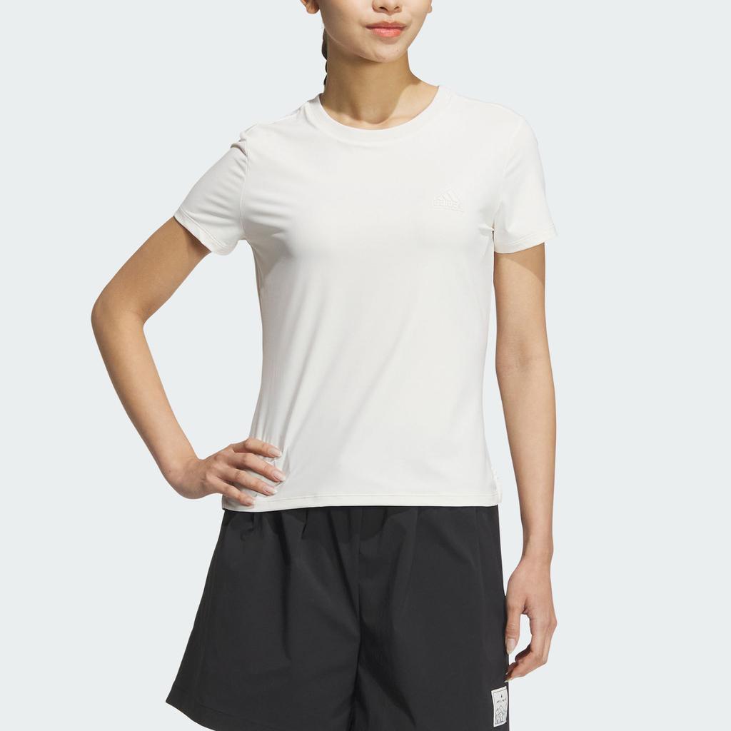 Adidas Kühles Gefühl Rundhals Slim Fit Kurzarm T-Shirt Damen Oberteile Rosa Weiß JD5261