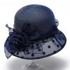 Organza Sun Hats Women Flower Summer Party Wedding Caps Female Elegant Floral Church Hats 2021 New Fashion Anti-UV Beach Caps