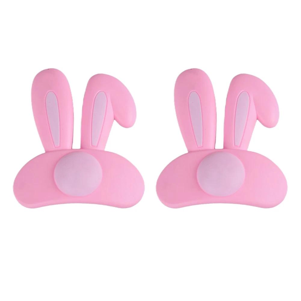 2Pcs Cute Rabbit Ears Helmet Decoration Universal Motorcycle Electric Car Helmet Styling Stickers Cycling Helmet Accessories