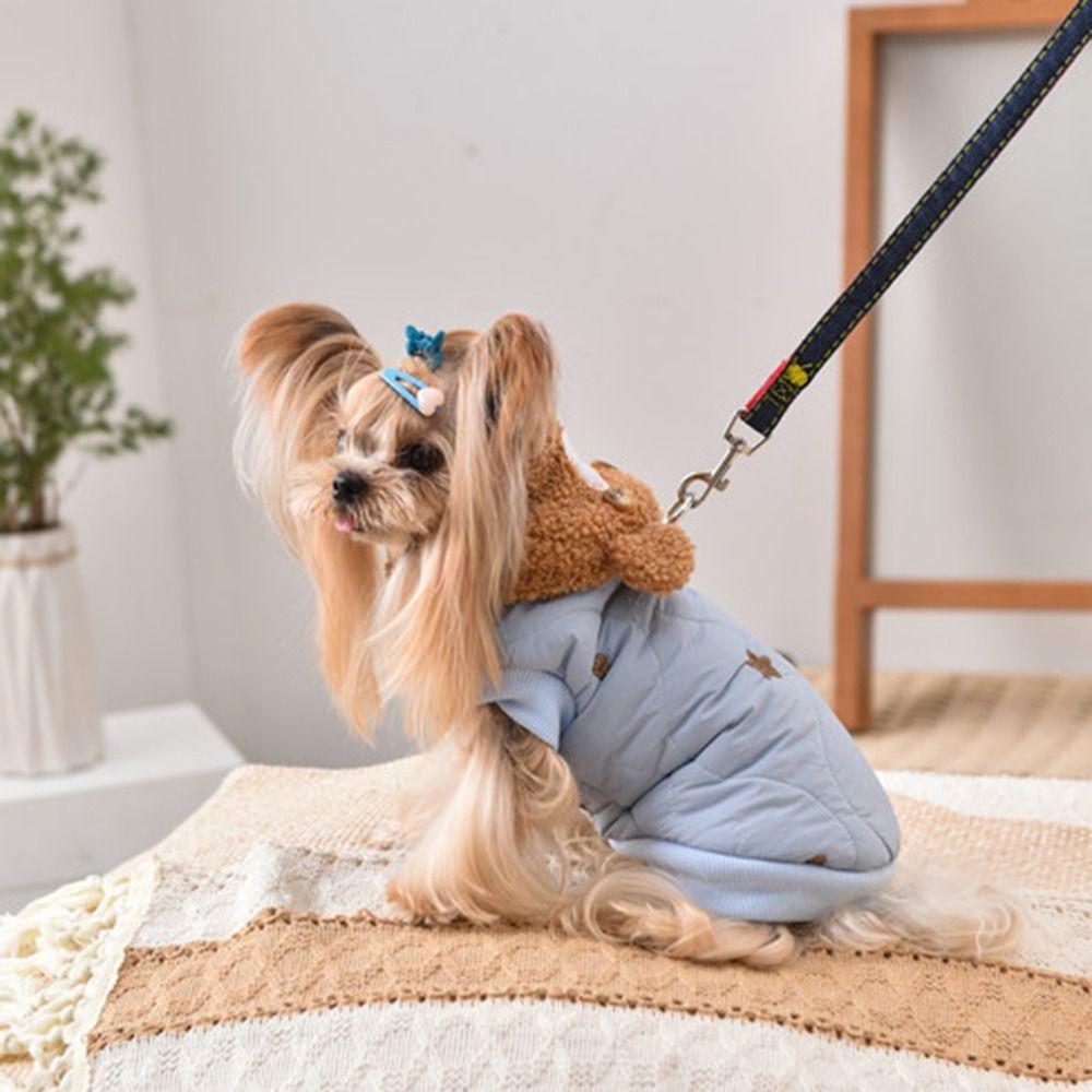 Stylish One-Piece Design Pet Hoodie Thick-Warmed Hooded Dog Warm Clothes Fleece-Lined Korean Style Pet Coat for Cats