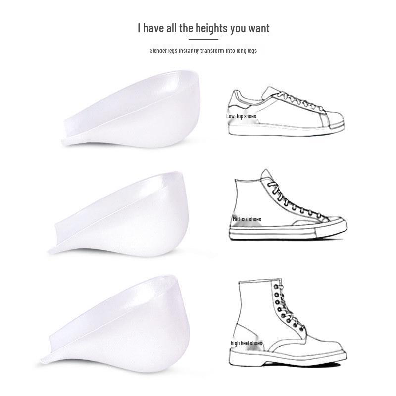Silicone Invisible Height-Boosting Shock-Absorbing Heel Pads for Socks
