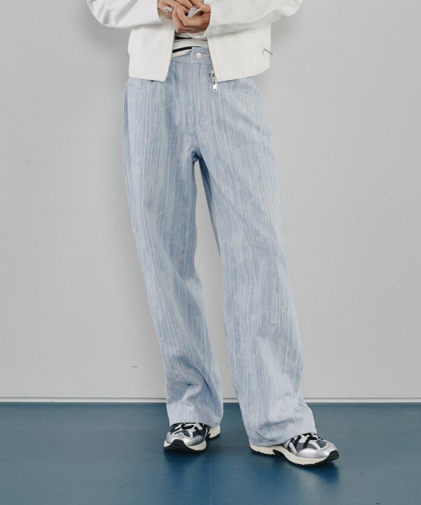 Modenaleudeo Ete Lane Wide Denim Pants (Light Wash)