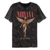 Camiseta Retro de Algodón Lavado para Hombre de la Banda de Rock Nirvana Álbum Utero Hombre Mujer Oversize YK Camiseta con Desgaste Casual Holgada Streetwear