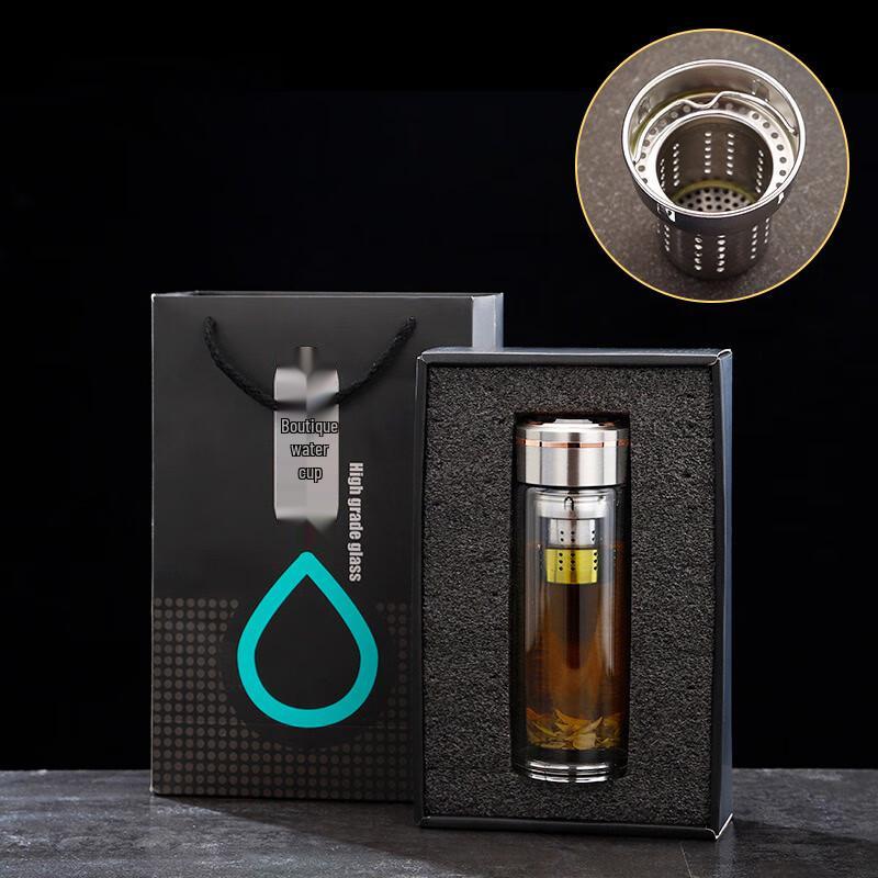 Ailan Huijia CH Tea Infuser Double Wall Glass Water Bottle 370ml